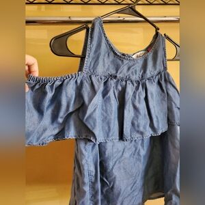 SO Cold Shoulder Denim Top,  Size:M